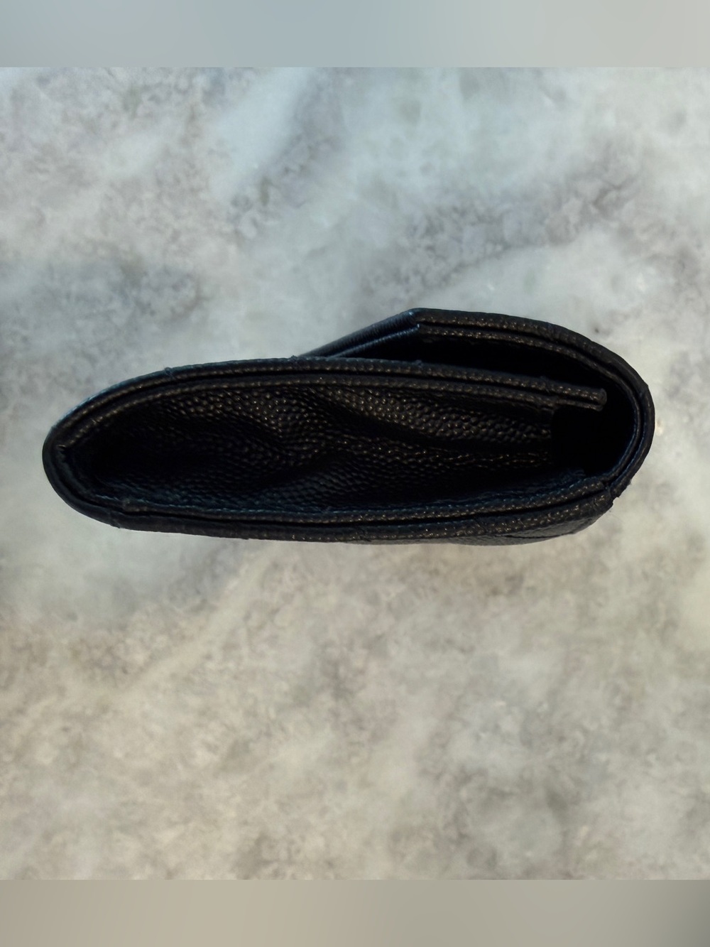 Saint Laurent Grain De Poudre Matelassé Chevron Medium Monogram Envelope Wallet - Picture 2 of 7